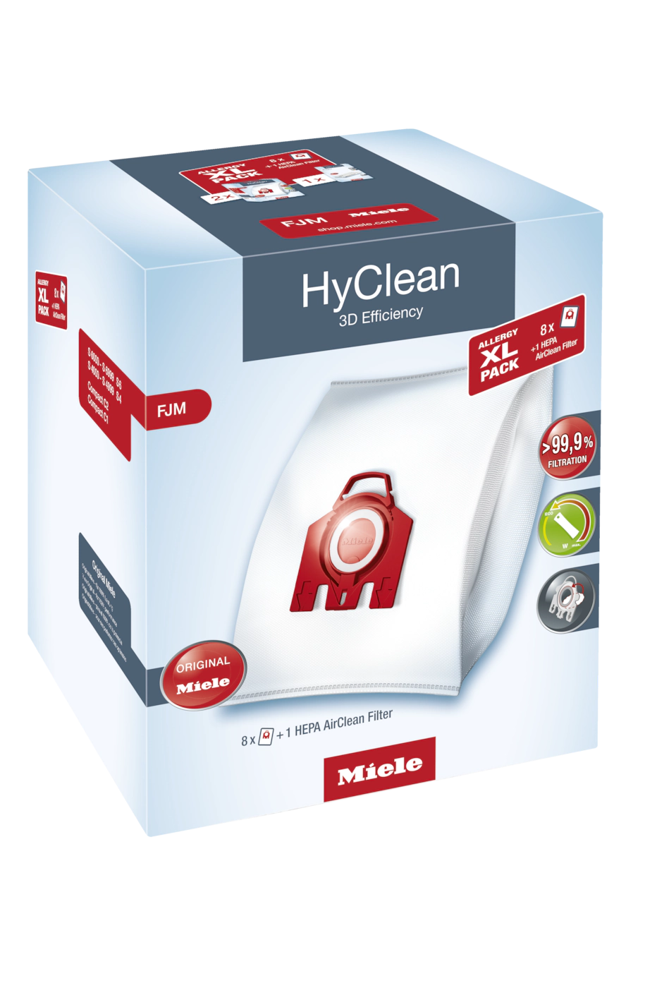 Комплект мешков пылесборников Allergy XL Pack 2 HyClean FJM + фильтр HA 50 Miele купить в Калининграде | Всегда в наличии! | Артикул 10632910 | Официальный сайт