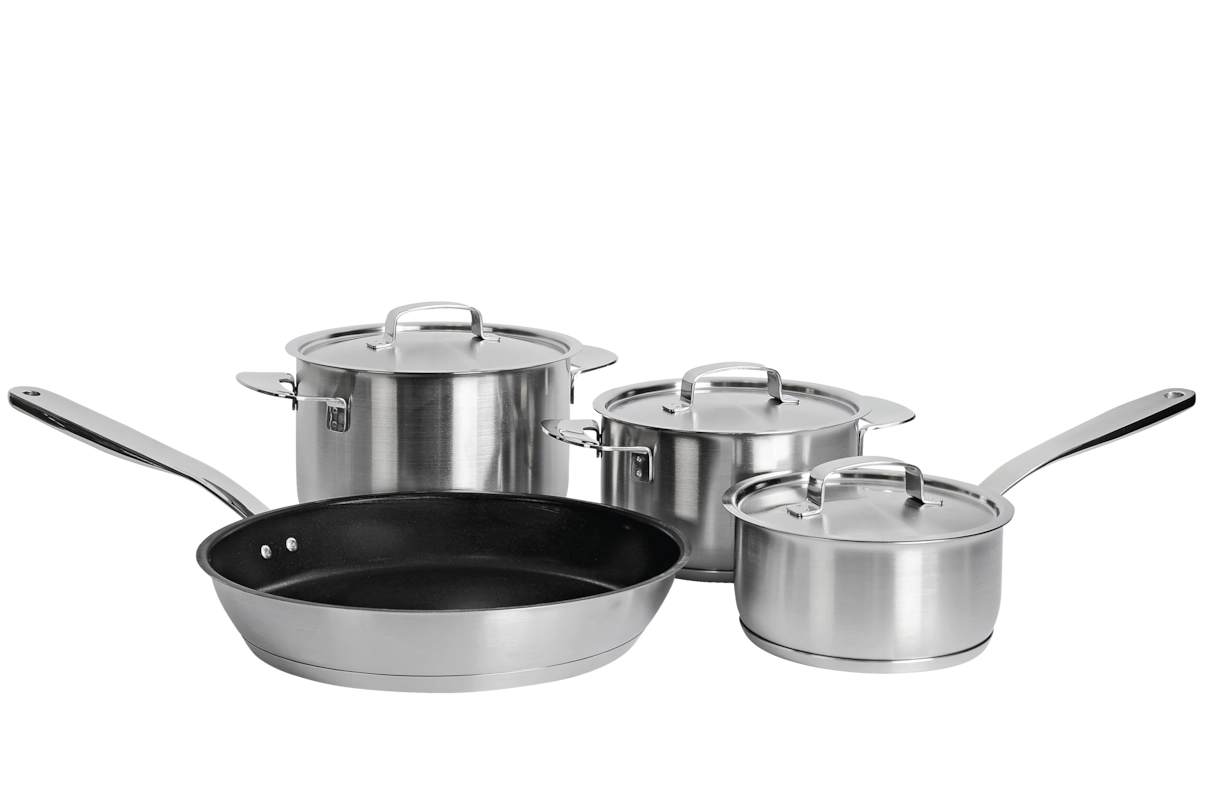 Комплект посуды All Steel с логотипом Miele 4 предмета KMTS 5704-2 Miele купить в Калининграде | Всегда в наличии! | Артикул 11945190 | Официальный сайт